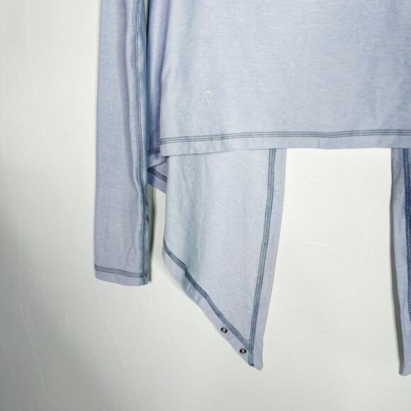 Ivivva by Lululemon Girls 8 Blue Open Front Charm Cardigan Convertible Wrap Top - Picture 8 of 10